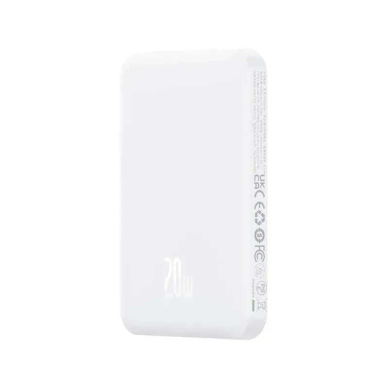 پاور بانک بی سیم مگنتی باسئوس مدل Magnetic Mini Wireless 20w با ظرفیت 5000 میلی امپر