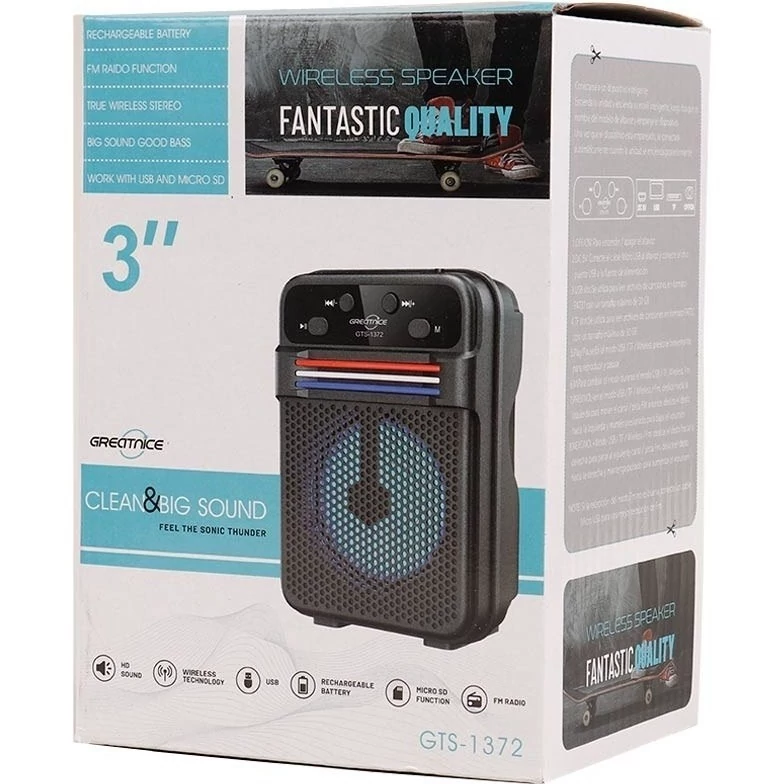 اسپیکر بلوتوثی قابل حمل گریت نایس مدل GTS-1372 ا Great Nice GTS-1372 Wireless Speaker