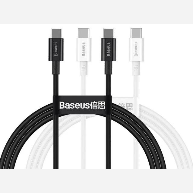 کابل سوپر فست شارژ دوسر تایپ سی 100 وات یک متری بیسوس Baseus Double type