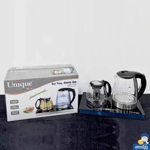 چایساز چای ساز کنارهمی صفحه لمسی یونیک کتری شیشه ای 2200 وات