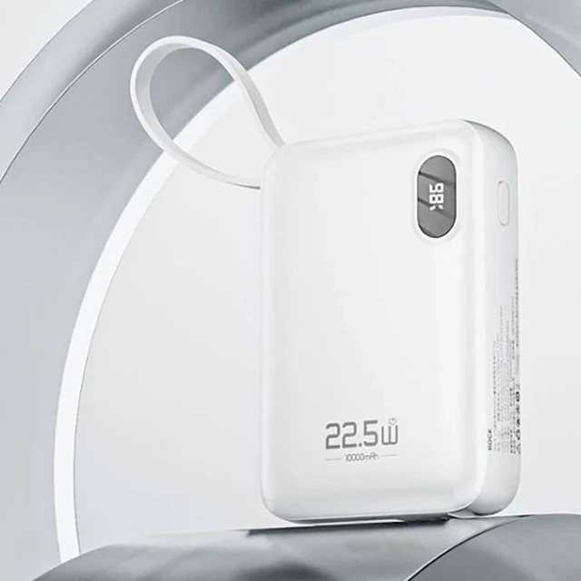 پاوربانک 22.5 وات 10000 راک به همراه کابل تایپ سی و لایتنینگ Y11 ROCK Y11 PD 22.5W