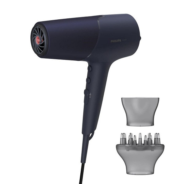 سشوار حرفهای 2300 وات فیلیپس مدل BHD510، موتور DC، وزن 330 گرم، المنت سرامیک تورمالین، دارای سری دیسپانسر، متمرکزکننده باریک با ویژگی صافکنندگی، با قابلیت فناوری تولید یون