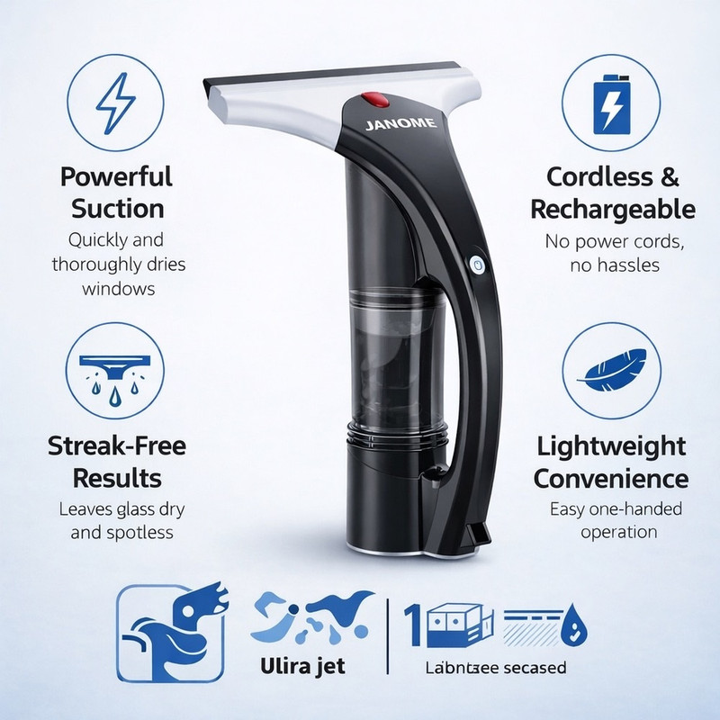شیشه شوی 0.4 لیتری ژانومه مدل ساکشن دار شارژی CW1580