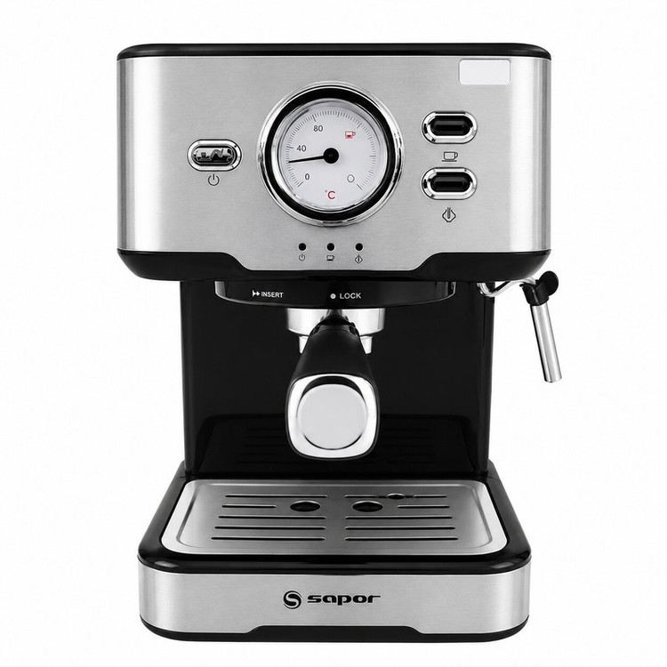 اسپرسوساز ساپر مدل SEM-1211S خانگی، 15 بار فشار بخار، 2 نازل قهوه، ظرفیت مخزن آب 2000 میلیلیتر