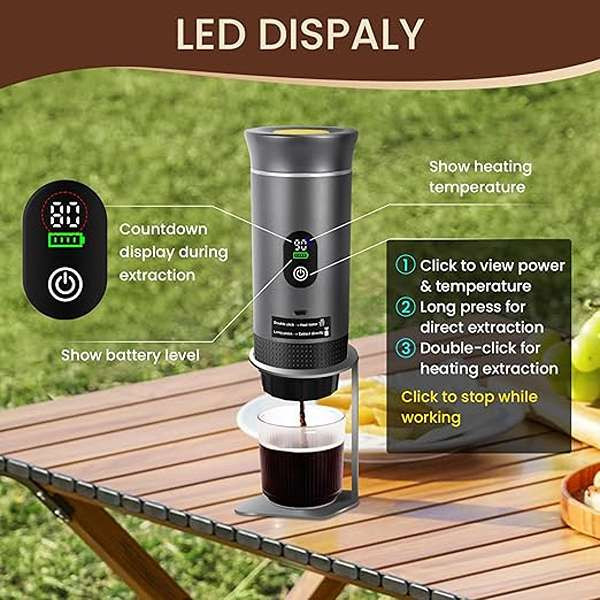 اسپرسوساز سفری مدل نمایشگر دیجیتال LED KF-JN-02