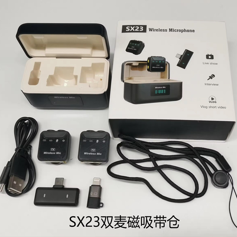میکروفن یقه ای بیسیم مدل SX23 مجموعه دو عددی