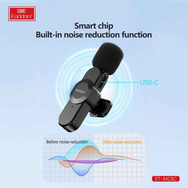 میکروفن یقه ای ارلدام مدل USB TYPE-C MC8C