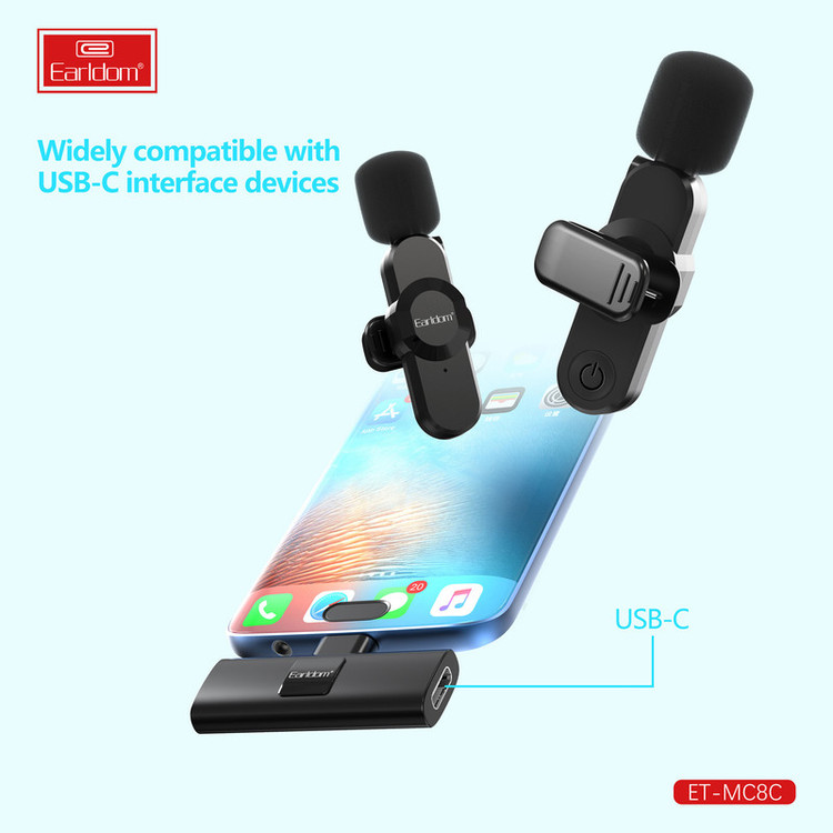 میکروفن یقه ای ارلدام مدل USB TYPE-C MC8C