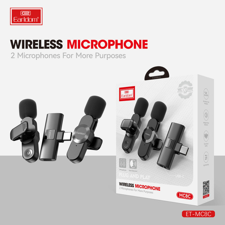 میکروفن یقه ای ارلدام مدل USB TYPE-C MC8C