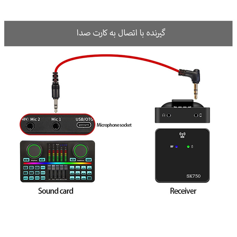 میکروفن بی سیم مدل دو کانال wireless microphone SK750 بسته 3 عددی