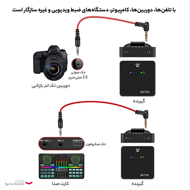 میکروفن بی سیم مدل SK750 NEW PACK بسته دو عددی