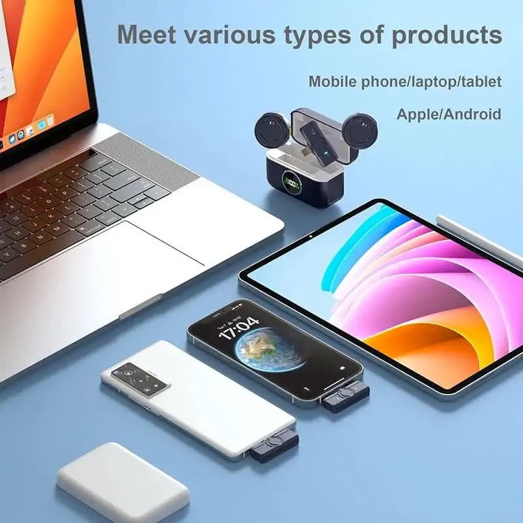 ست میکروفن بی سیم مدل Q81 با درگاه اتصال usb type c