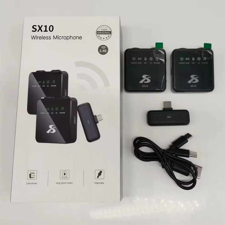 ست میکروفن بی سیم مدل SX10 Dual با درگاه اتصال Type-c