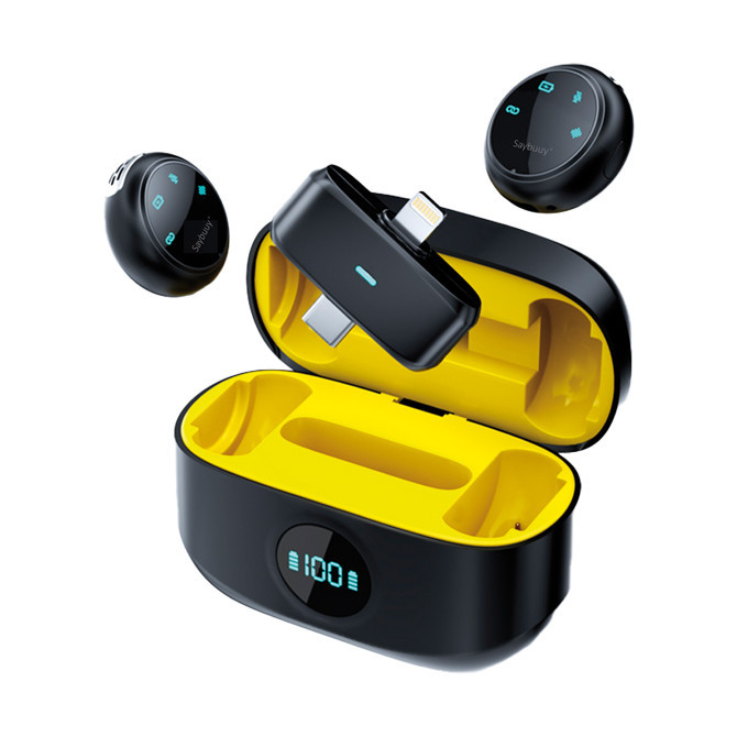 ست میکروفن بی سیم سی بای مدل Mic1 با درگاه اتصال Type-C و لایتنینگ