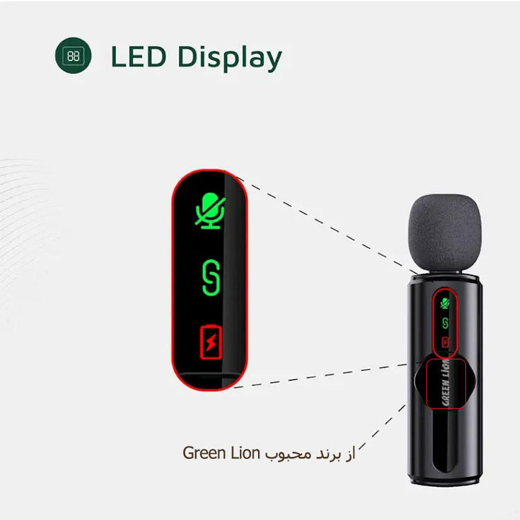 میکروفن بی سیم گرین لاین مدل GM-75X با درگاه اتصال USB-C/لایتنینگ/USB-A