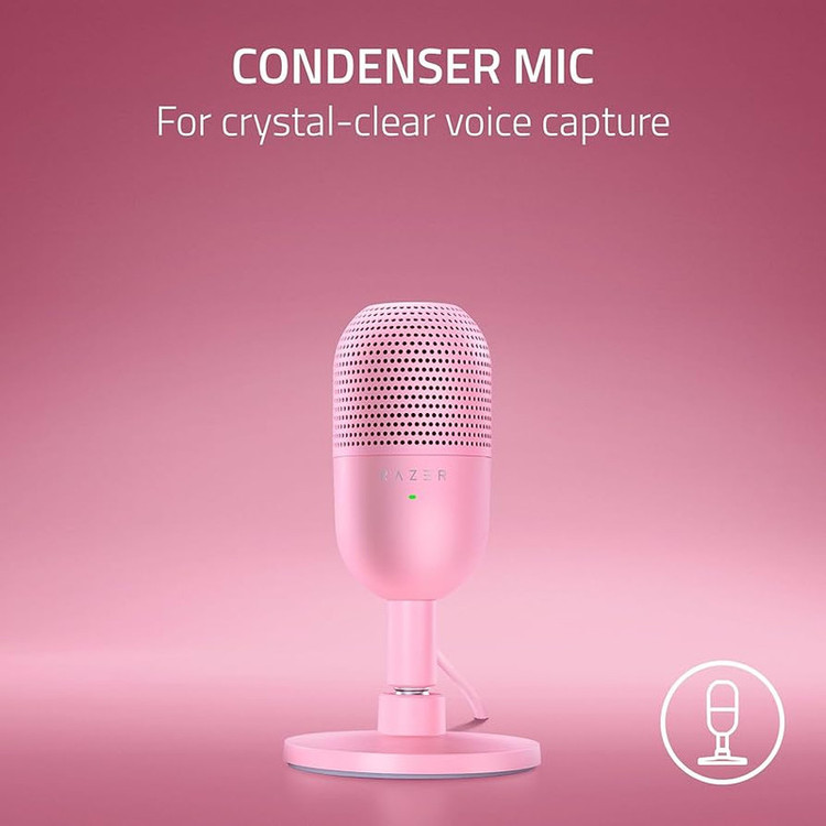 میکروفن رومیزی ریزر مدل Seiren V3 Mini Quartz با درگاه اتصال USB