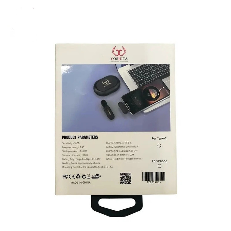 میکروفن یقه ای یوشیتا مدل YG-05 با درگاه اتصال لایتنینگ