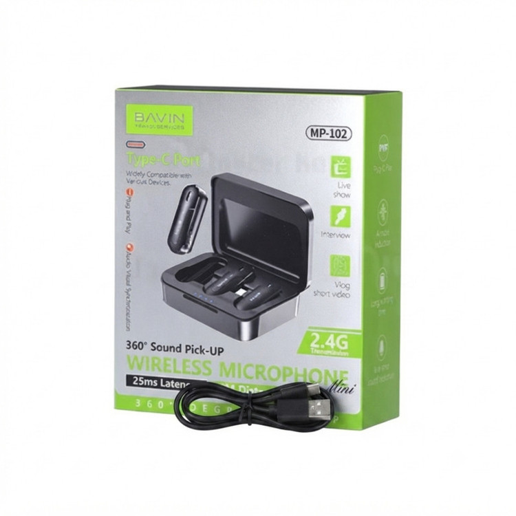 میکروفون یقه ای باوین مدل MP-102 با درگاه اتصال USB-C