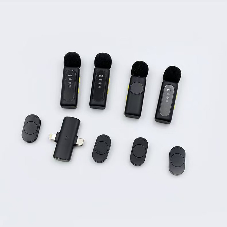 میکروفون حرفهای بیسیم مدل T90 4MIC با درگاه تایپ سی و لایتنینگ و 4 میکروفون