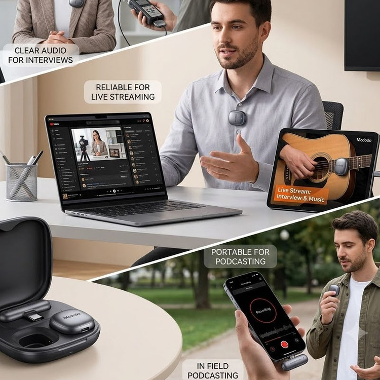 میکروفن یقه ای مک دودو مدل 545-Studio Grade با درگاه اتصال USB-C/لایتنینگ