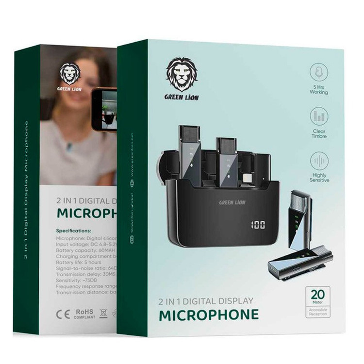 میکرفون بی سیم گرین لاین مدل 2in1 دیجیتال درگاه لایتنینگ