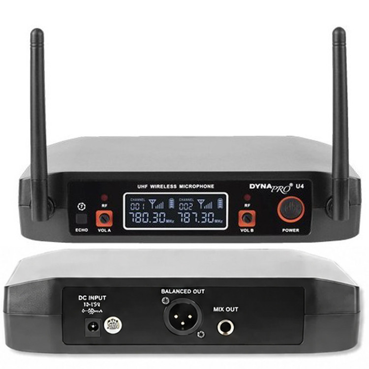 ست میکروفن بی سیم دو کانال دایناپرو مدل U4 با درگاه اتصال XLR